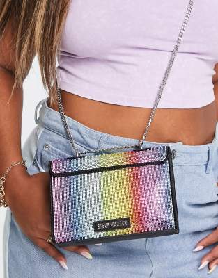 Steve Madden BWonders crossbody bag with chain handle in rainbow