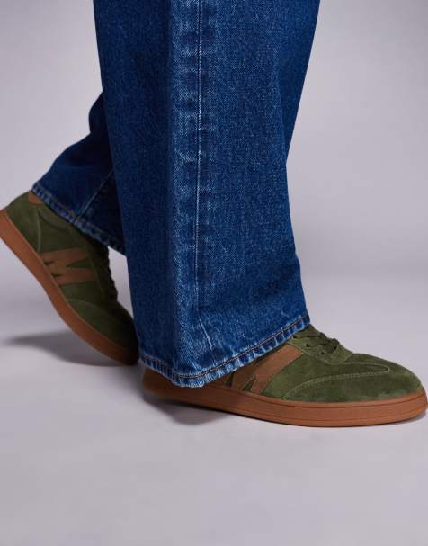 Steve Madden Caelum gum sole sneakers in green suede - view 1