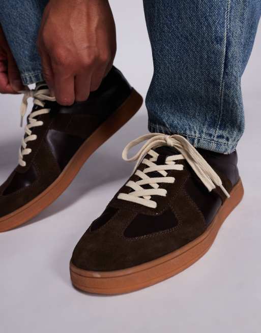 Steve Madden Caelum gum sole trainer in brown, 3 of 5