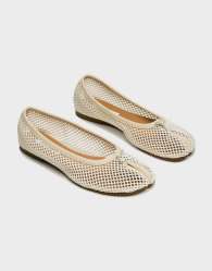 Steve Madden Calico split toe ballet flats in cream mesh
