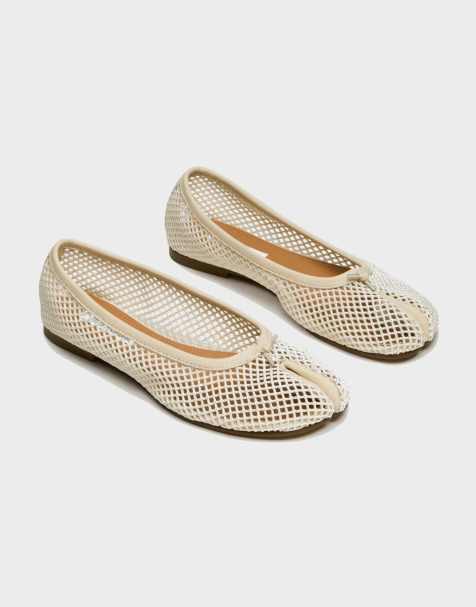 Steve Madden Calico tabi ballerinaer i cremefarvet mesh - view 1
