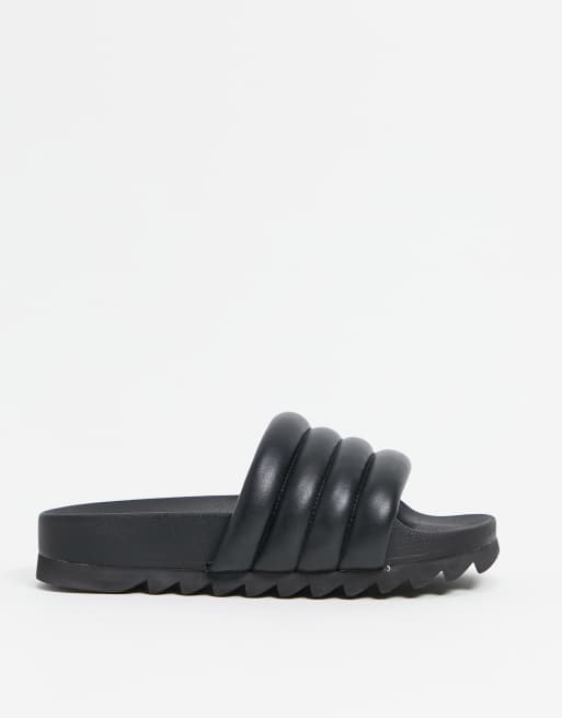 Steve Madden Canny slides padded sandals in black | ASOS