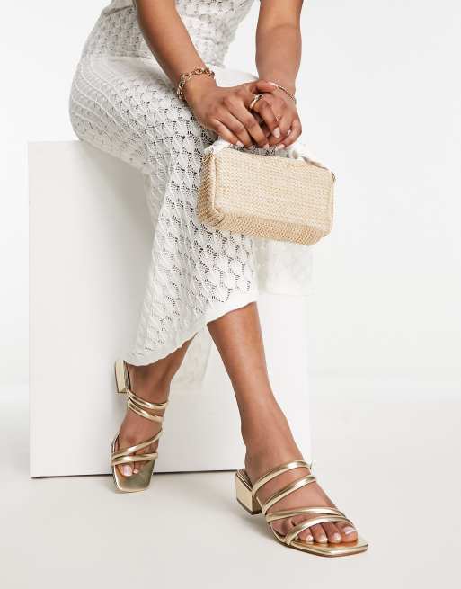 Steve Madden Cappo heeled sandal in gold | ASOS