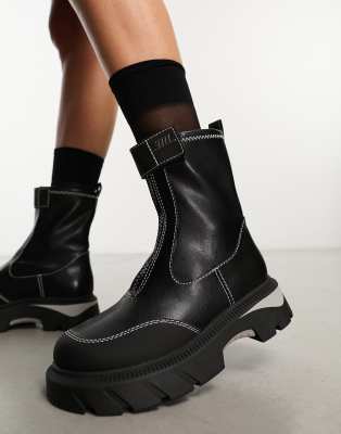 Steve Madden - Captivator - Chelsea-Stiefel mit Motocross-Design in Schwarz