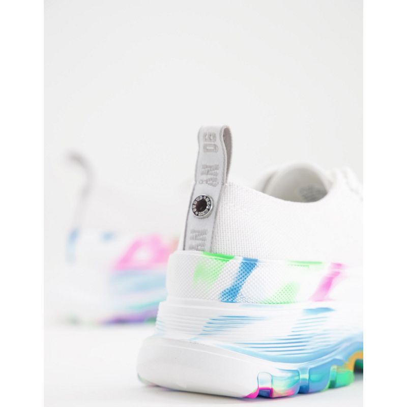 Donna sTmyC Steve Madden - Capulet - Sneakers flatform bianche con suola marmorizzata arcobaleno
