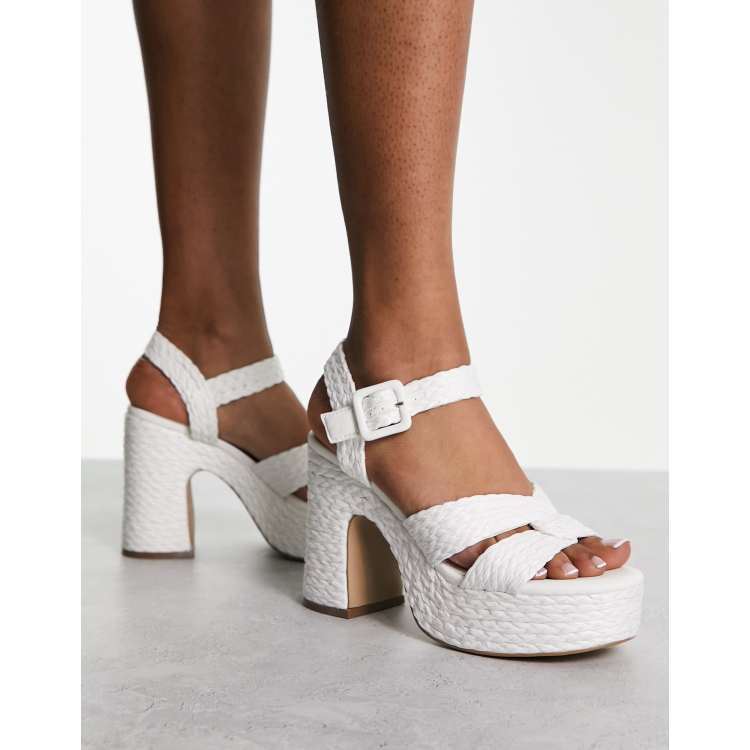 Steve madden outlet white chunky heels