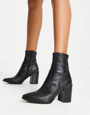 Steve Madden Carla heeled ankle boot in black ASOS