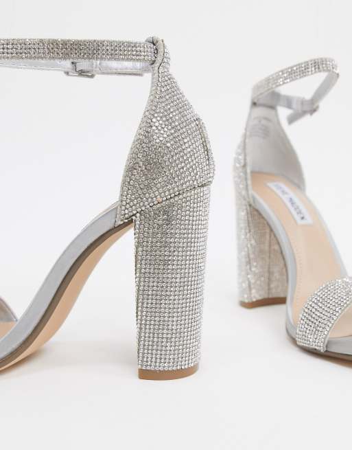 CARRSON Rhinestones Heels  Women's Crystal-Covered Strap Heels – Steve  Madden