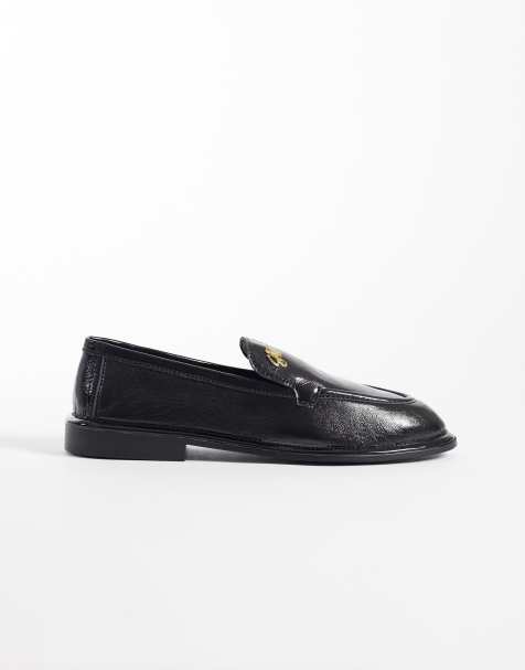 Steve Madden Chapters loafer i sort krøllet læder - view 1