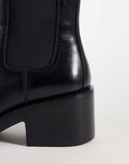 Steve Madden Charity botki do połowy kostki ze skóry w kolorze czarnym, 4 z 4