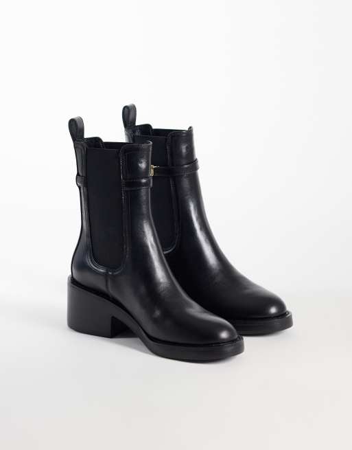 Steve Madden Charity mid ankle boots in black leather, 2 of 4