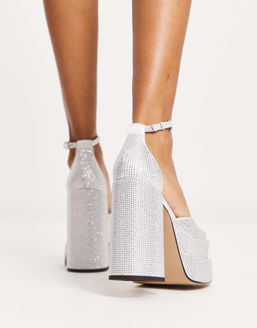 Steve madden store silver block heels