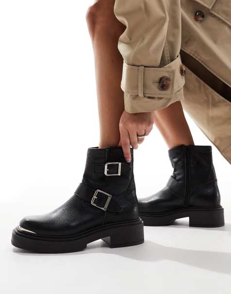 Steve Madden - Choice - Bottines en cuir avec boucles - Noir - view 1