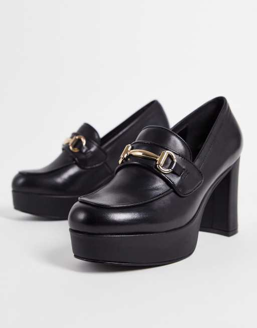 Steve Madden – Cindie – Lederhalbschuhe mit Absatz im Stil der 90er in Schwarz