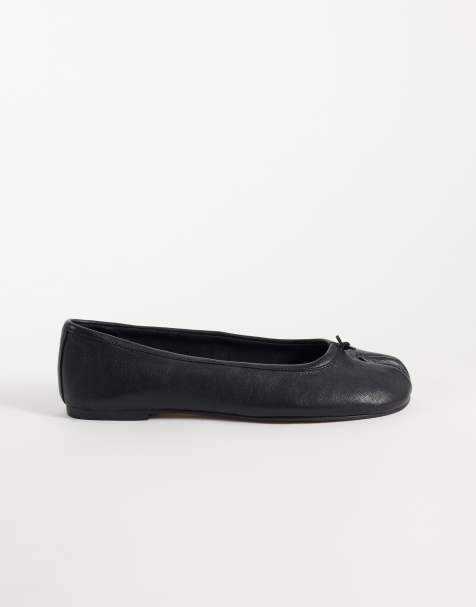 Steve Madden Cipher ballerinaskor med delad tå i svart läder - view 1
