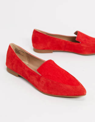 red steve madden loafers