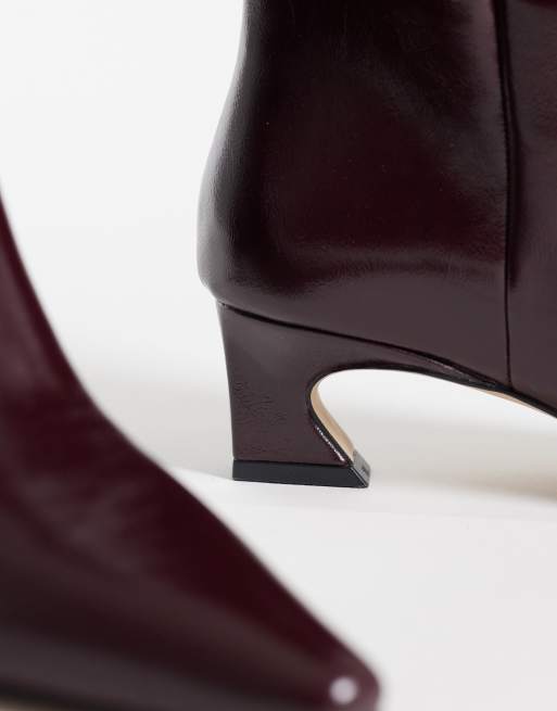 Steve Madden Clear Out kitten heel ruched knee boots in burgundy, 3 of 4