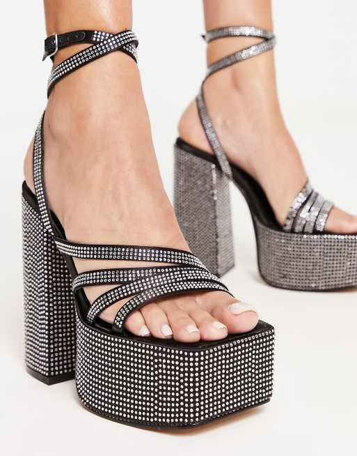 udelukkende Lederen symmetri Steve Madden Cocktails platform sandals in rhinestone | ASOS