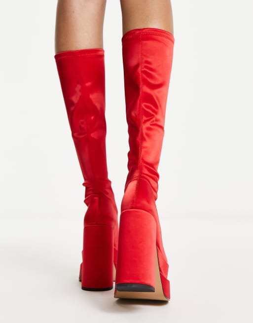 Steve madden red leather on sale boots