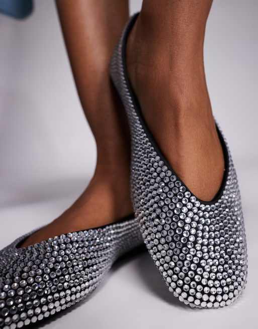 Steve Madden - Darts-R - Ballerina's met siersteentjes in zilver, 2 van 4