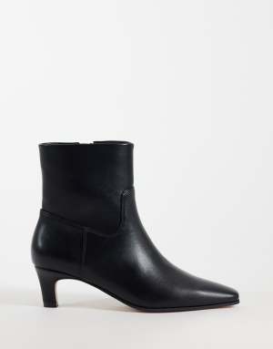 Steve Madden Davis kitten heel mid ankle boots in black