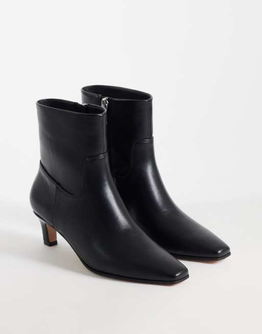 Steve Madden - Davis - Sorte mellemhøje ankelstøvler med kitten-hæl, 2 af 4