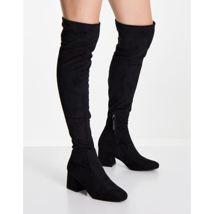 Steve madden black suede best sale over the knee boots