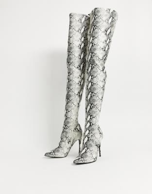 steve madden white snakeskin boots