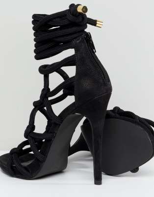 steve madden black lace up heels