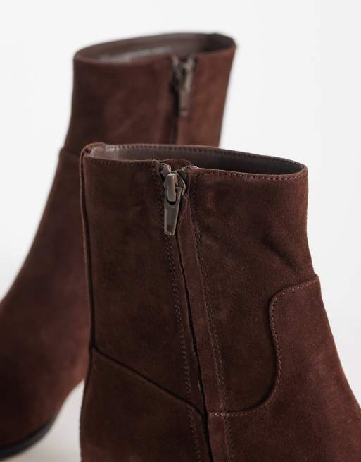 Steve Madden - Dusty - Bottines plates mi-hautes en daim - Chocolat, 3 de 4