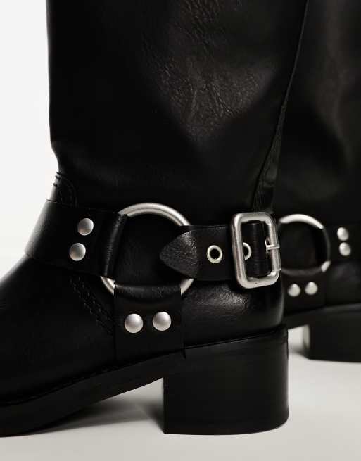 Steve Madden – Eastern – Czarne botki na masywnej podeszwie z metalowymi wstawkami, 3 z 4
