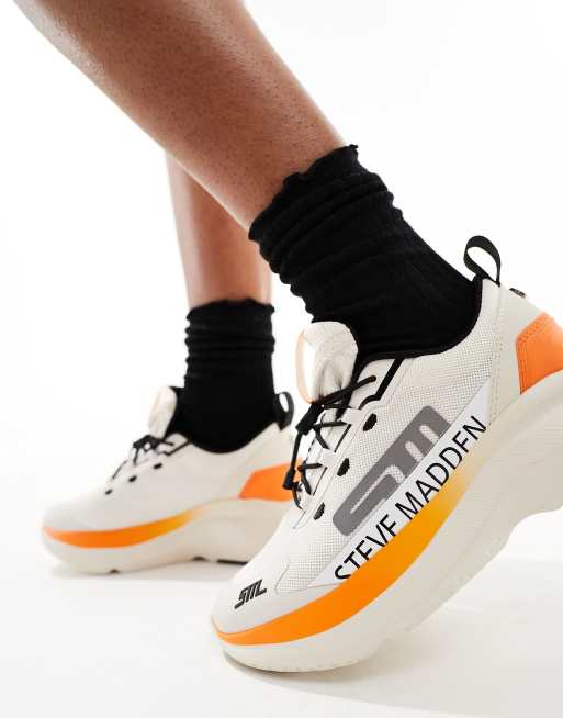 Steve Madden Elevate 2 sneakers in orange and bone ASOS