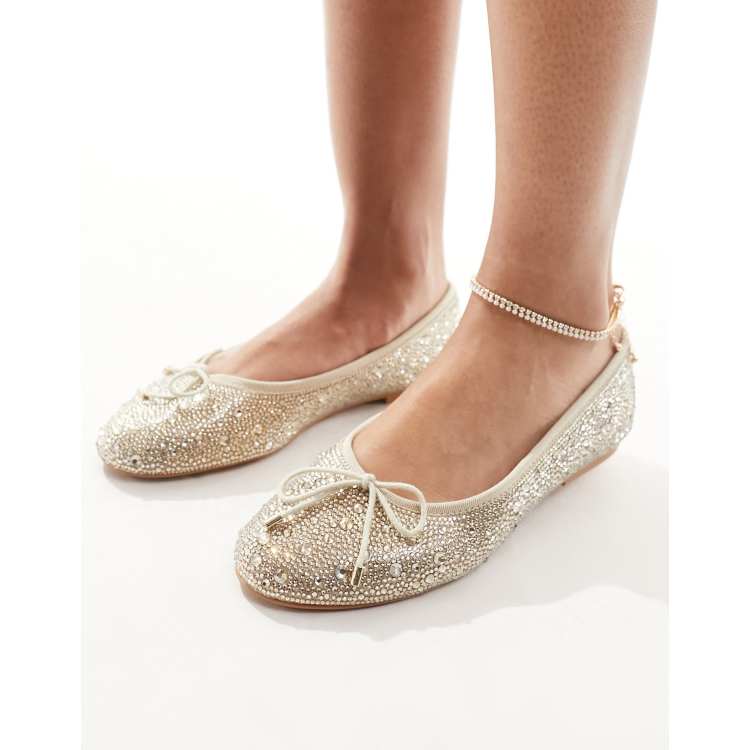 Champagne sales gold flats