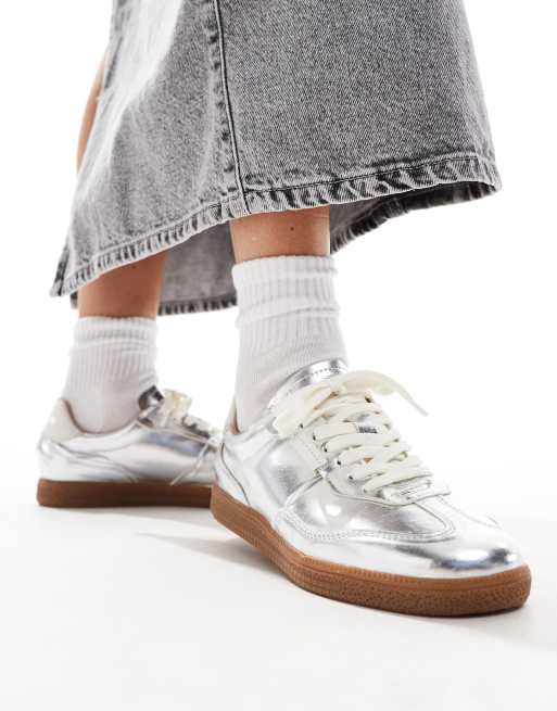 Steve Madden Emporia trainers in silver metallic ASOS