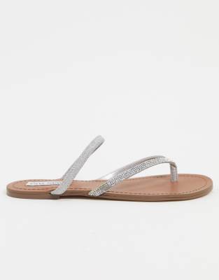 flat rhinestone embellished sandals