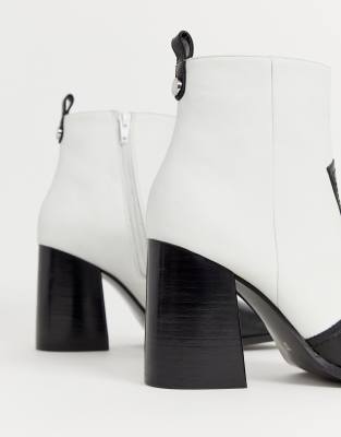 steve madden risen black leather heeled ankle boots