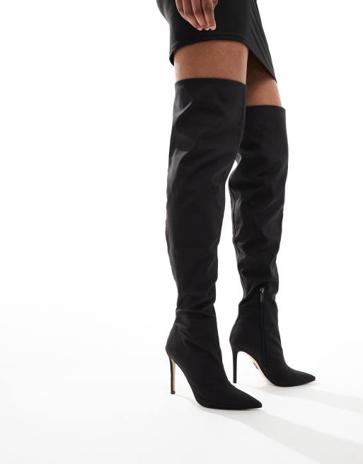 Steve Madden Epic Over-de-knie-laarzen in zwart ASOS