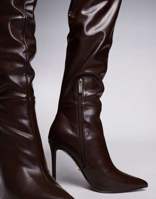 Steve Madden – Epic – Overknee-Stiefel in Used-Taupe, 2 von 4
