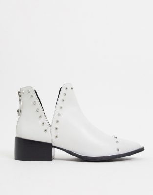 white cut out boots