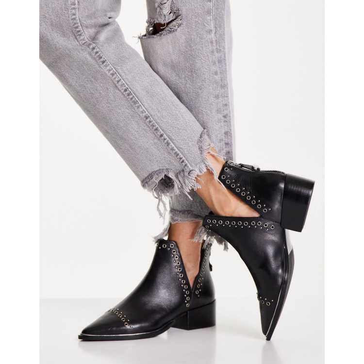 Studded cut out ankle 2024 boots