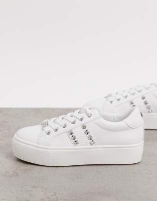 white studded trainers