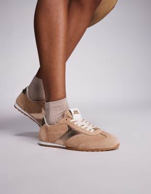 Steve Madden Steve Madden Fan Fav slim sole trainers in blush-Gold