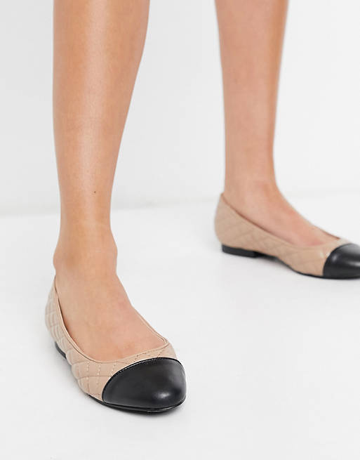 Designer Brands Steve Madden Fawna slip on flat shoes in blush quilt 