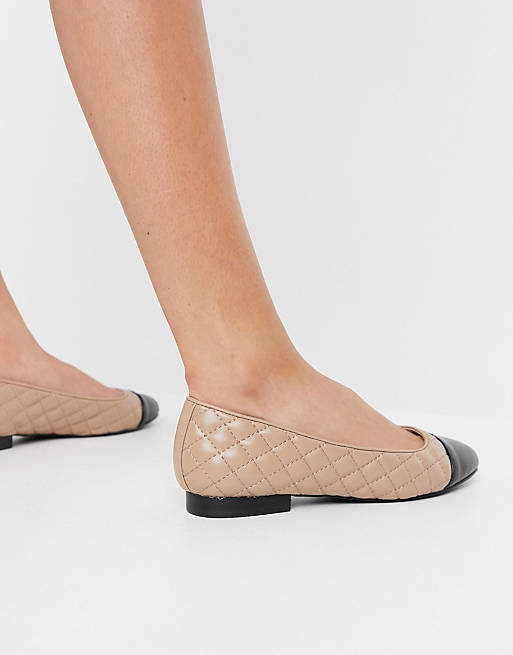 Designer Brands Steve Madden Fawna slip on flat shoes in blush quilt 