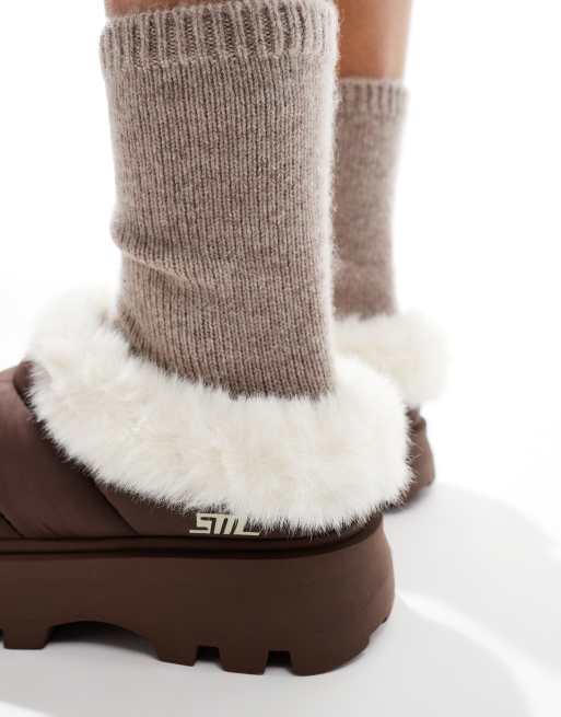 Steve madden fuzzy faux fur slipper online