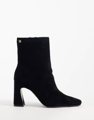 Steve Madden Flares Heeled High Ankle Boots In Black