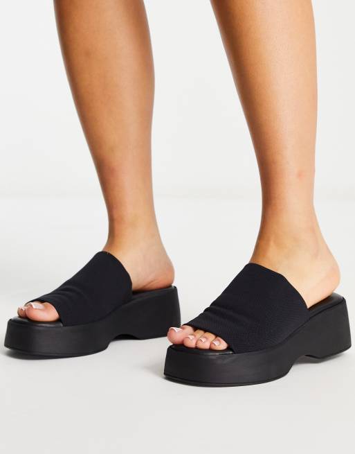 Steve Madden flatform mule in black