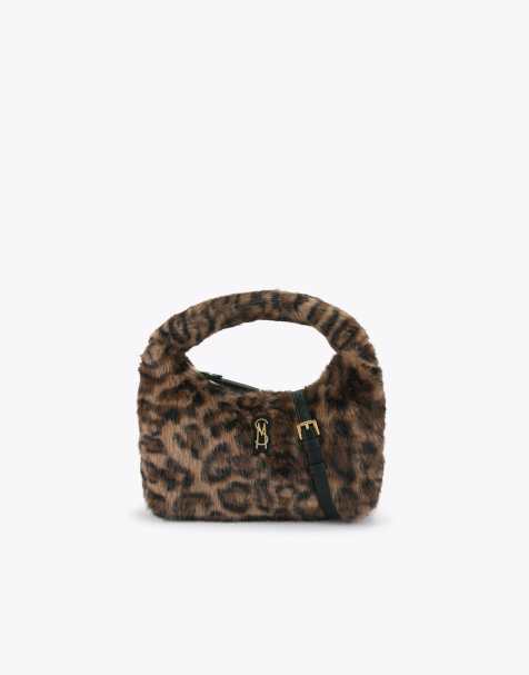 Steve Madden Fluffy bag leopard print cross body in brown - view 1