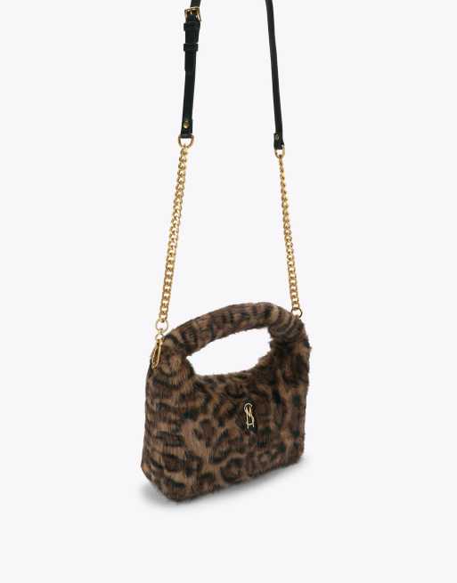 Steve Madden Fluffy bag leopard print cross body in brown, 2 of 4