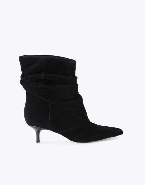 Steve Madden Flux black suede mid ankle boots in black - view 1